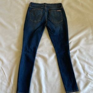 Hudson Krista Jeans Ankle Slimming Super Skinny  Distressed Dark sz 26